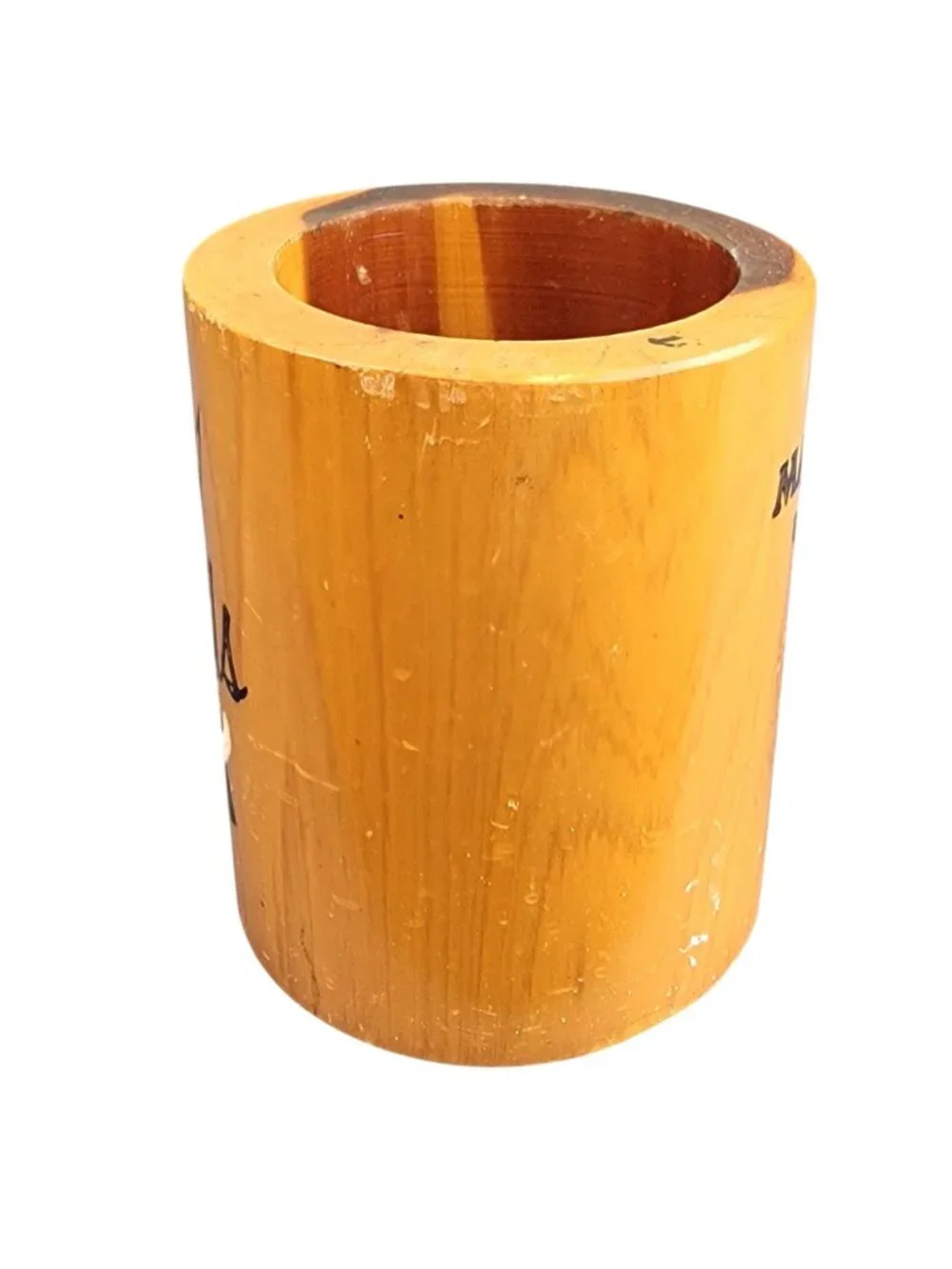 Vintage 70s Wood Pencil Holder Souvenir Gulfport Mississippi Home Decor Office
